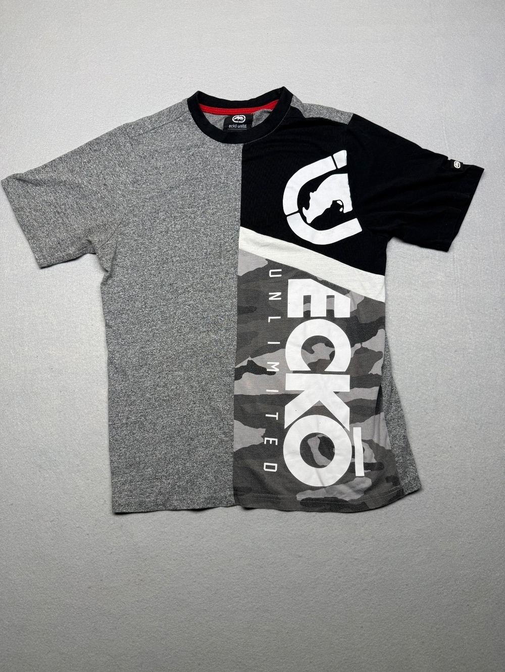Ecko Unltd. Colorblock T-Shirt Men Regular S Gray Black